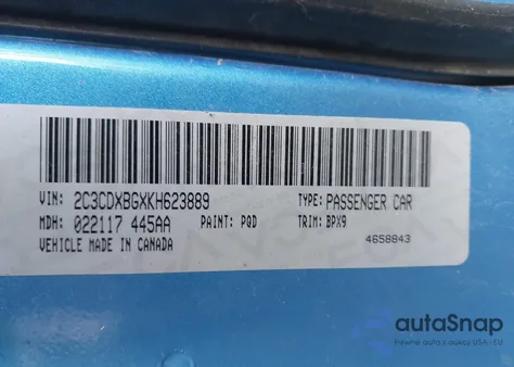 2019 Dodge Charger Sxt Rwd z USA, uszkodzony, nr VIN 2C3CDXBGXKH623889